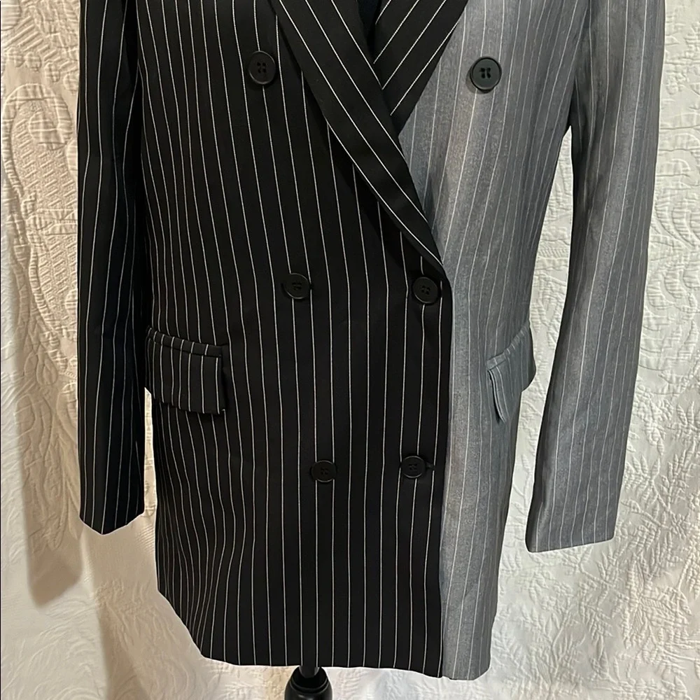 Black and Gray Pinstripe Blazer,‎ size medium